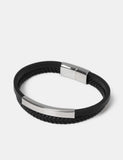 Genuine leather double row bracelet with magnetic fastening, UK version