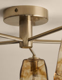 Glass 5-light flush ceiling light 58 cm, imported from the UK