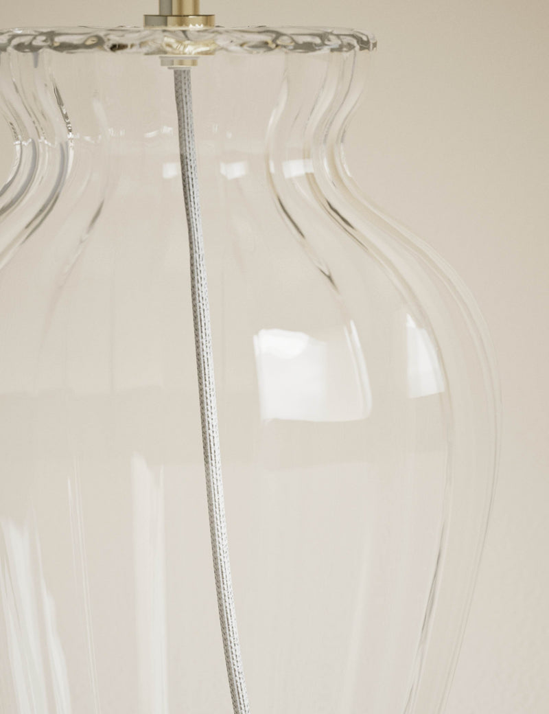 Glass fluted table lamp 54cm (British brand)