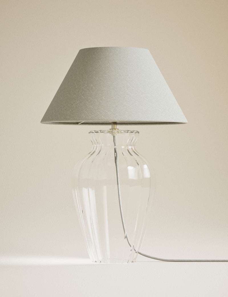 Glass fluted table lamp 54cm (British brand)