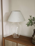 Glass fluted table lamp 54cm (British brand)