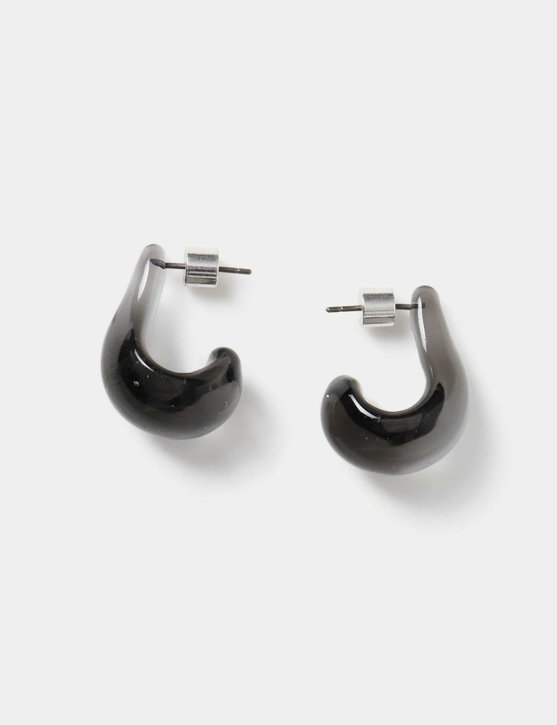 Autograph glass hoop earrings stainless steel, imported from the UK