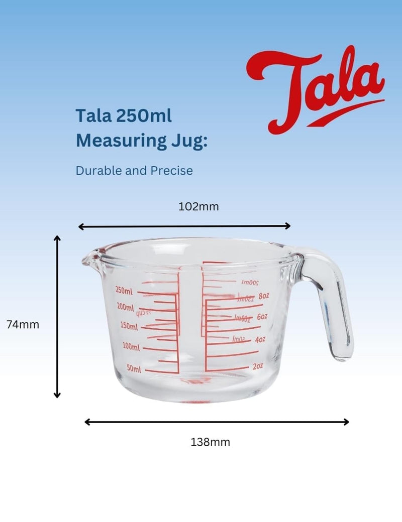 Tala glass measuring jug with metric and imperial scales, imported from the UK