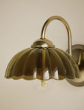 Scalloped glass wall light 16 cm height, UK version