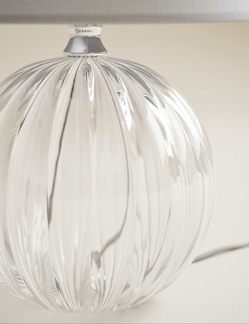 Glass table lamp with tapered shade 30 cm tall (British brand)