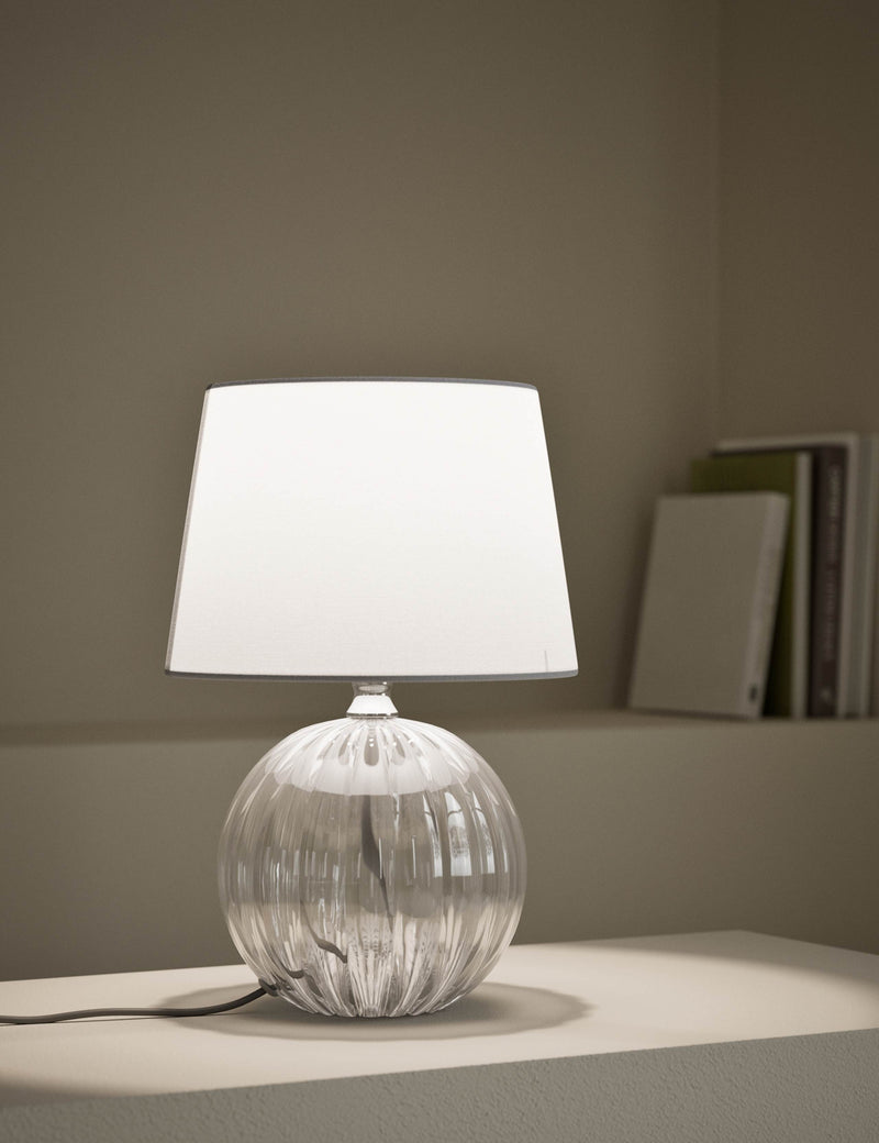 Glass table lamp with tapered shade 30 cm tall (British brand)