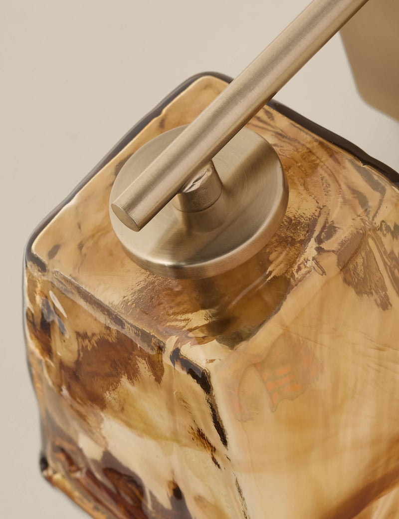 Glass wall light with hand-blown ombré shade, imported from the UK
