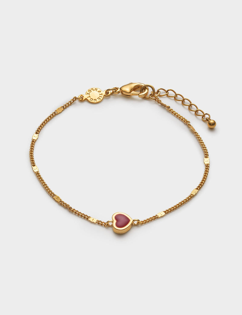 Katie Loxton gold coated enamel heart bracelet 30mm, UK version