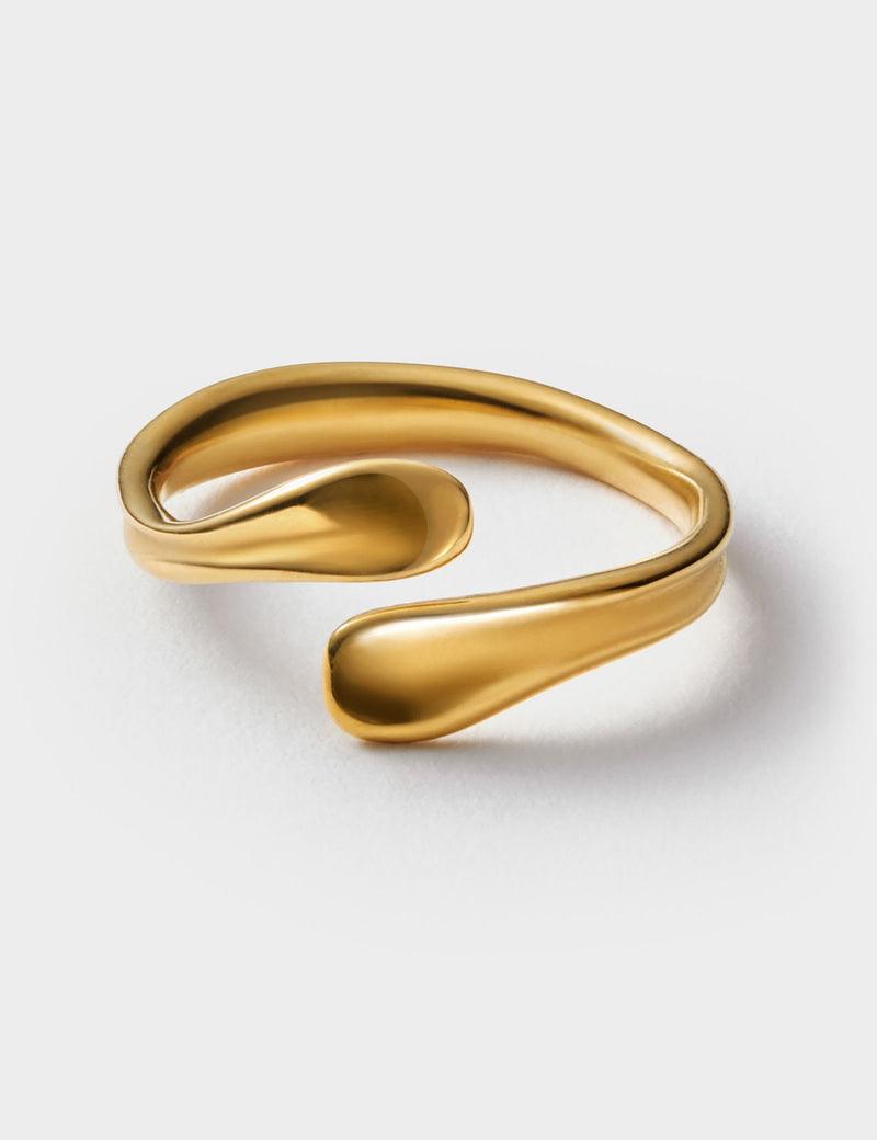 Katie Loxton gold coated molten wrap waterproof ring - British product