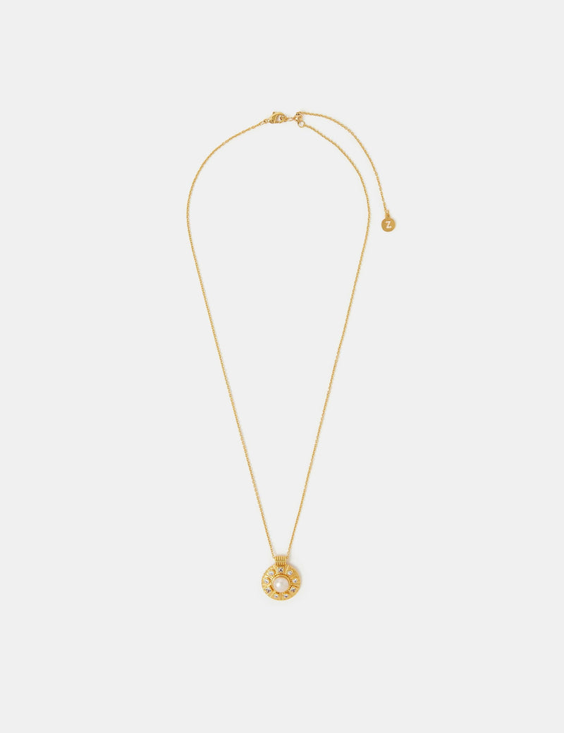 Accessorize gold plated coin pendant necklace with adjustable chain (British brand)