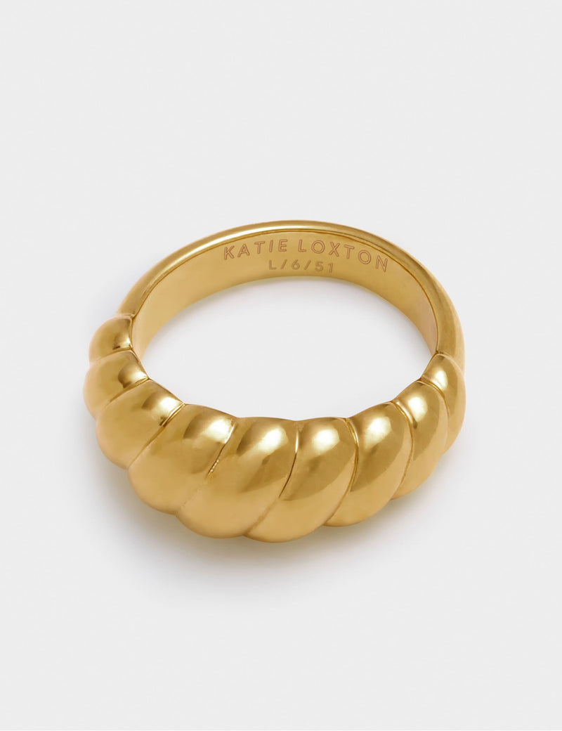 Katie Loxton gold-plated twist waterproof ring - British product