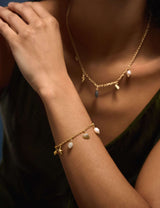 M&S Accessorize Gold Plated Rose Quartz Pendant Necklace 51 cm- Buy online at McGrocer