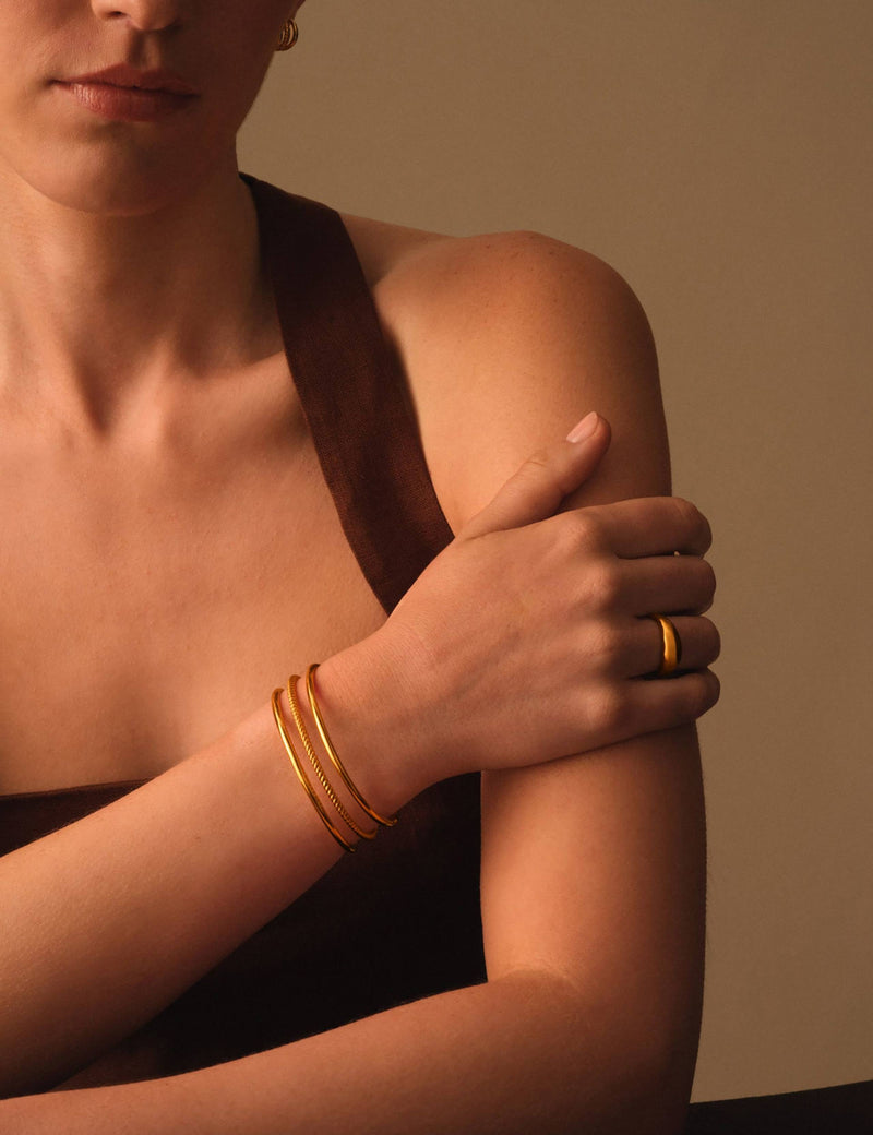 Katie Loxton gold plated bangle open cuff waterproof, imported from the UK