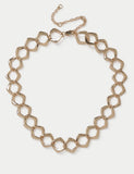 gold tone diamond chain necklace 450mm (British brand)