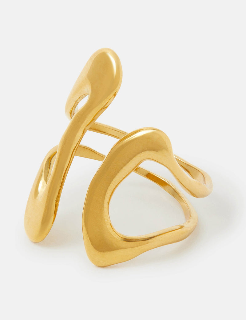 Accessorize gold tone fluid adjustable ring (British brand)