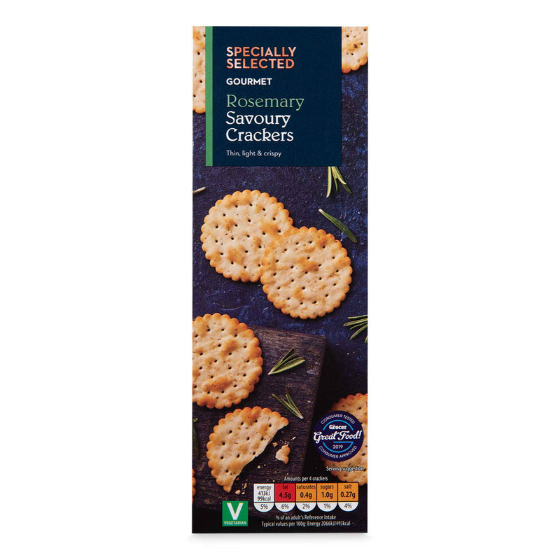 Rosemary savoury crackers with wheat flour (British brand)