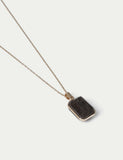 Grey natural stone pendant necklace, UK version