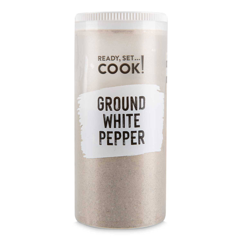 Ground white pepper spice for cooking, imported from the UK