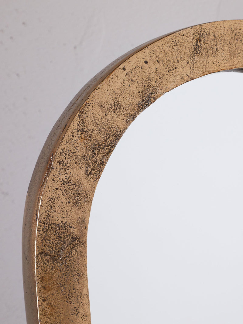 Nkuku antique brass Cayce vanity mirror (British brand)