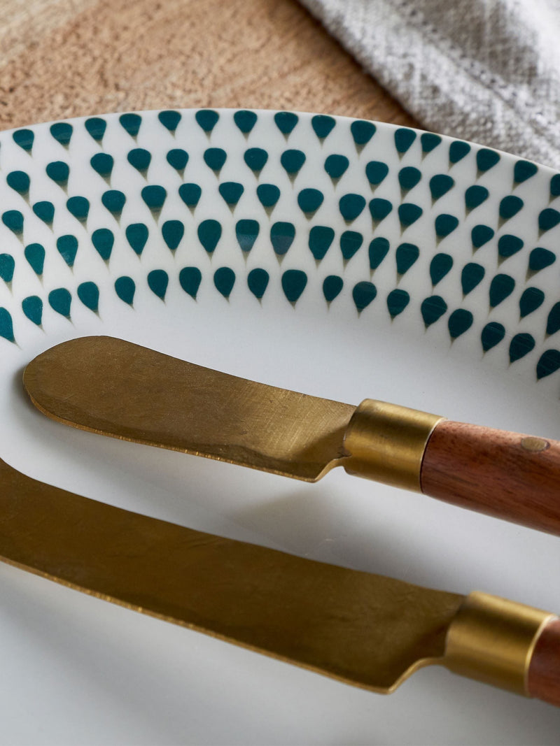 Nkuku cream juniper drop ceramic dinnerware set, imported from the UK