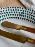 Nkuku cream juniper drop ceramic dinnerware set, imported from the UK