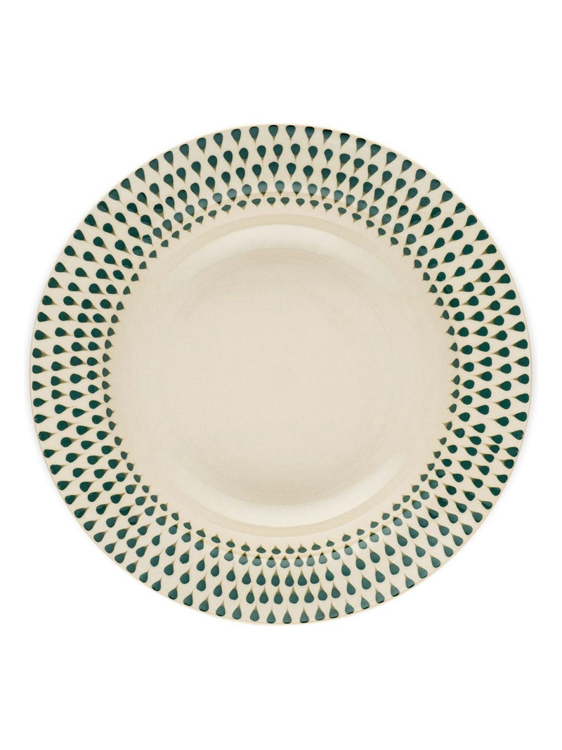 Nkuku cream juniper drop ceramic dinnerware set, imported from the UK