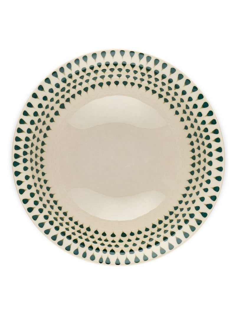 Nkuku cream juniper drop ceramic dinnerware set, imported from the UK