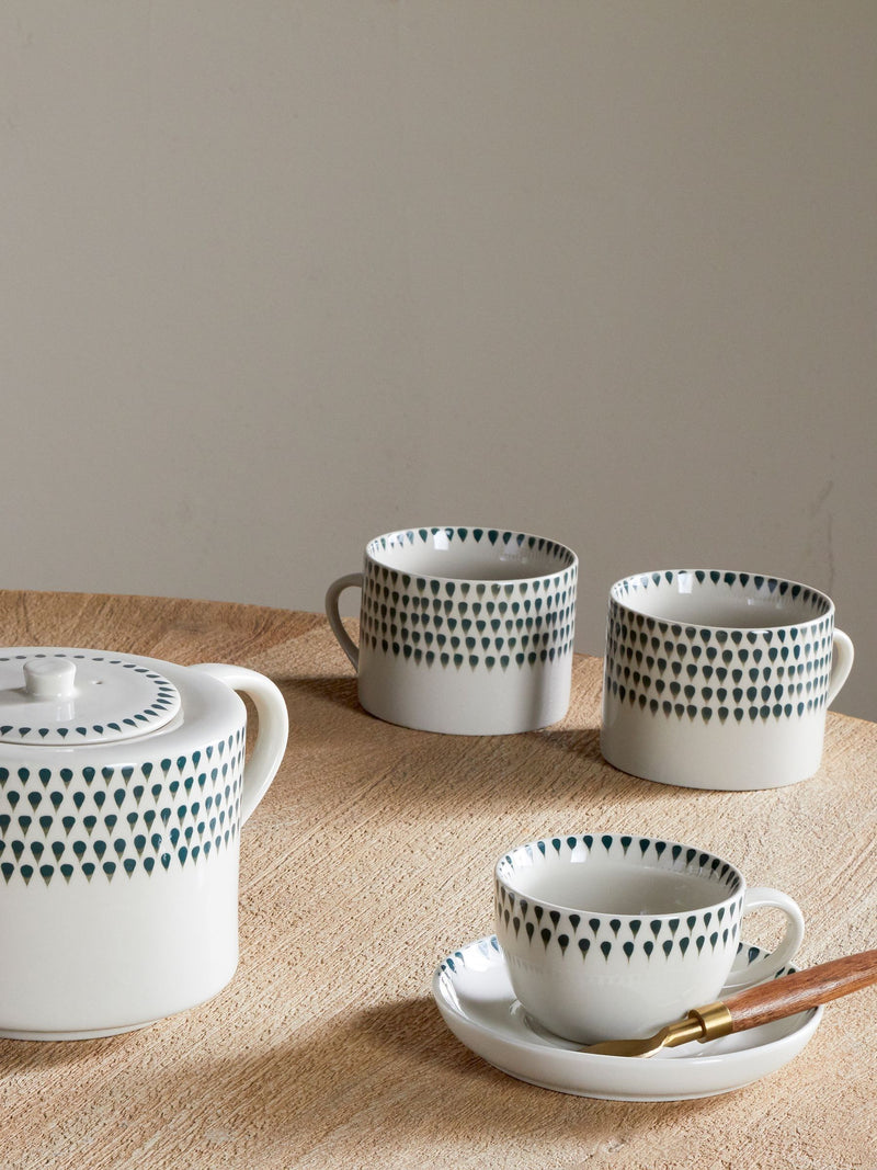 Nkuku set of 2 cream juniper drop mugs, UK version
