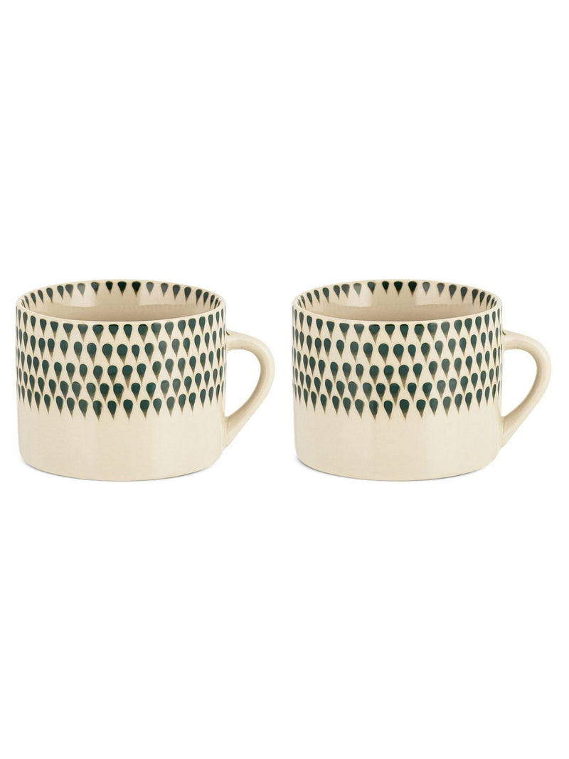 Nkuku set of 2 cream juniper drop mugs, UK version