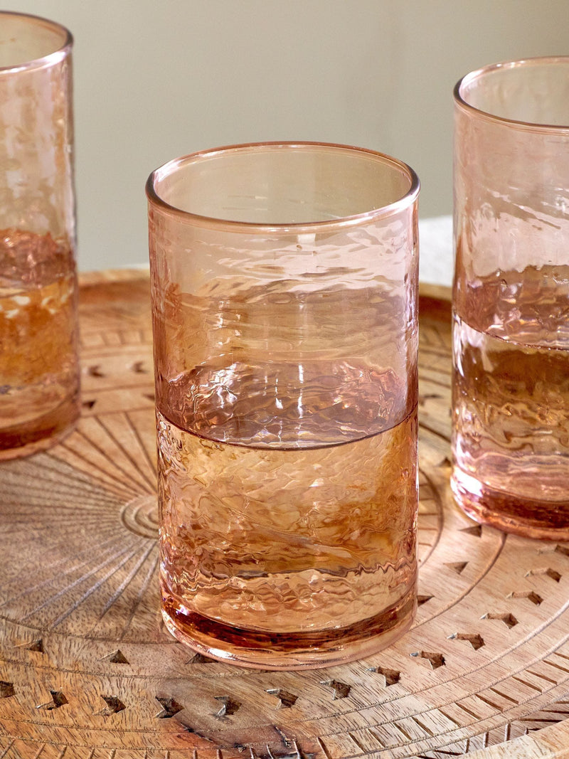 Nkuku Yala hammered highball glasses set of 4, imported from the UK
