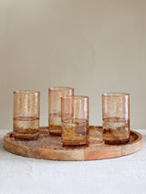 Next Nkuku Set of 4 Dusty Terracotta Yala Hammered Highball Glasses- Buy online at McGrocer