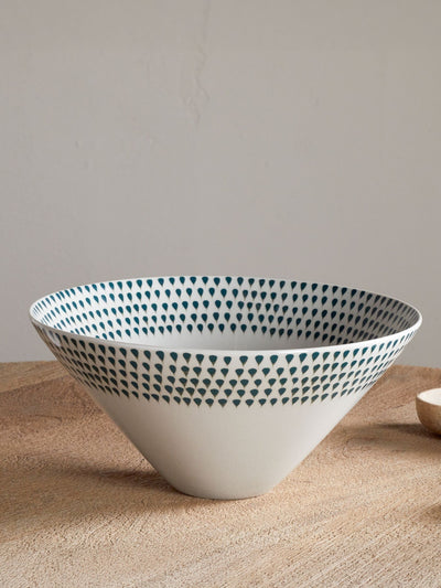 Next Nkuku Cream Juniper Drop Serving Bowl Medium- Buy online at McGrocer