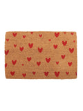 Something Different brown natural red love heart doormat 40cm, imported from the UK