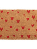 Something Different brown natural red love heart doormat 40cm, imported from the UK