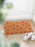 Something Different brown natural red love heart doormat 40cm, imported from the UK