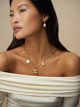 Next Orelia London Gold Tone Statement Flower & Pearl Charm Necklace- Buy online at McGrocer