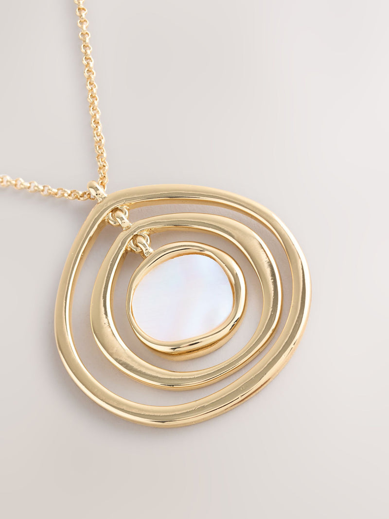Gold tone pearl effect pendant necklace (British brand)