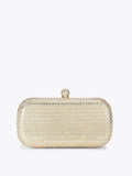 Carvela Cecilia hard clutch bag white faux pearls crystals silver trims (British brand)