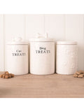 Widdop white paw prints treat jar 15.5cm (British brand)