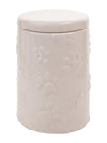 Widdop white paw prints treat jar 15.5cm (British brand)