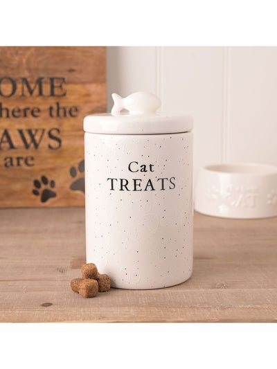 Next Widdop White Paw Prints Cat Treat Jar- Buy online at McGrocer