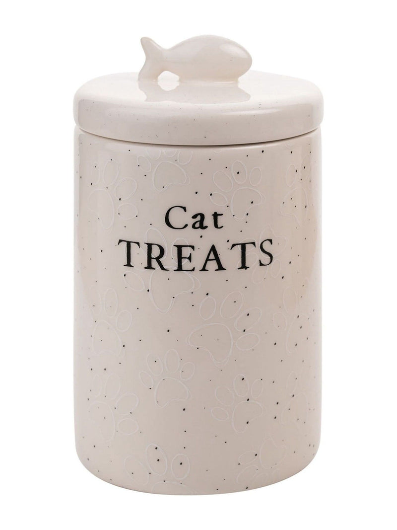 Widdop ceramic paw print cat treat jar (British brand)