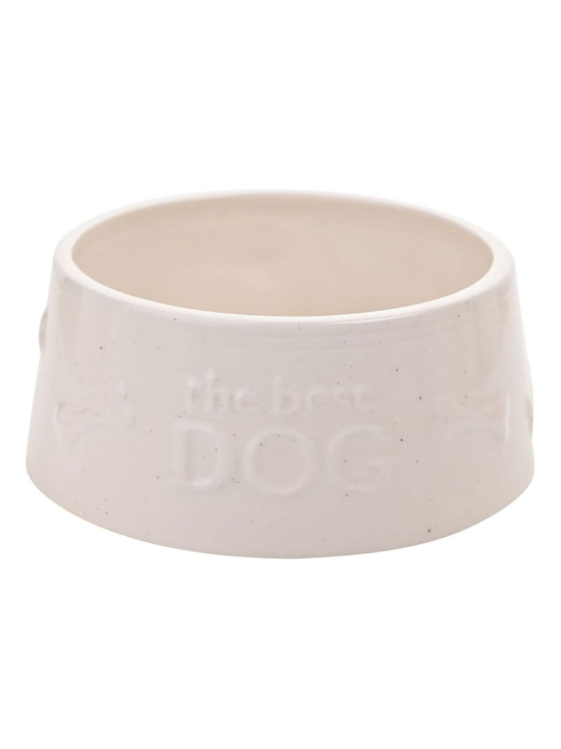 Widdop white paw prints small dog bowl ceramic (British brand)