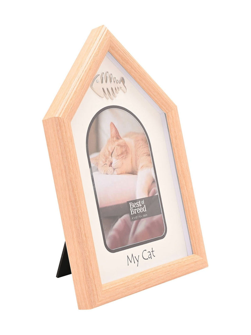 Widdop Brown cat house photo frame 4x6 inch (British brand)