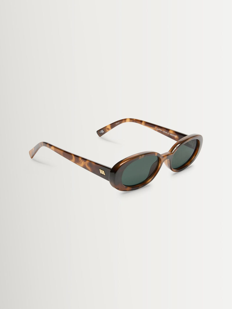 Le Specs Outta Love sunglasses brown green oval UK version