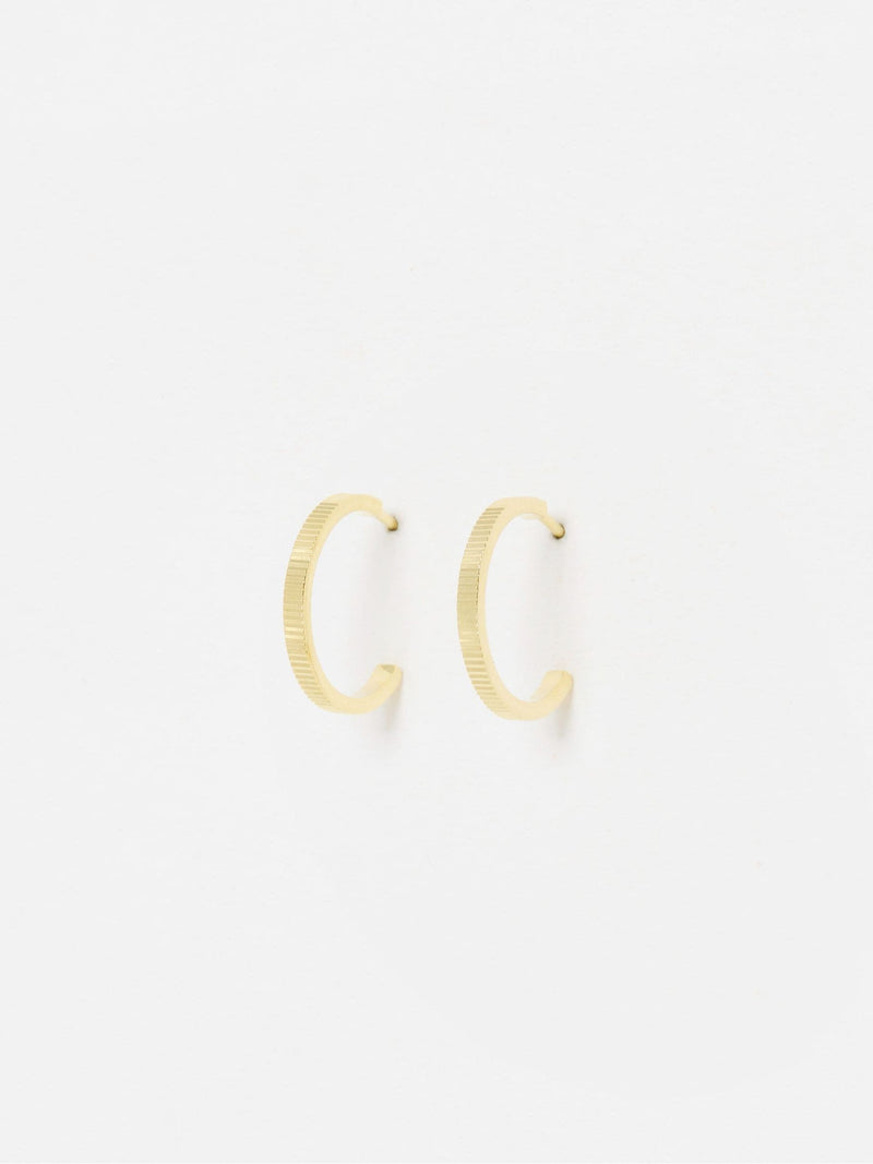 Oliver Bonas Anita gold ridged hoop earrings - British product