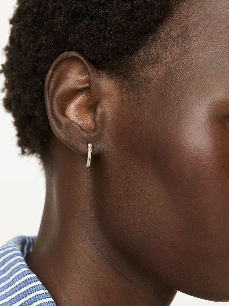 Oliver Bonas Anita gold ridged hoop earrings - British product