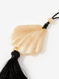 Mint Velvet cream shell resin tassel pendant necklace - British product