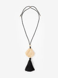 Mint Velvet cream shell resin tassel pendant necklace - British product