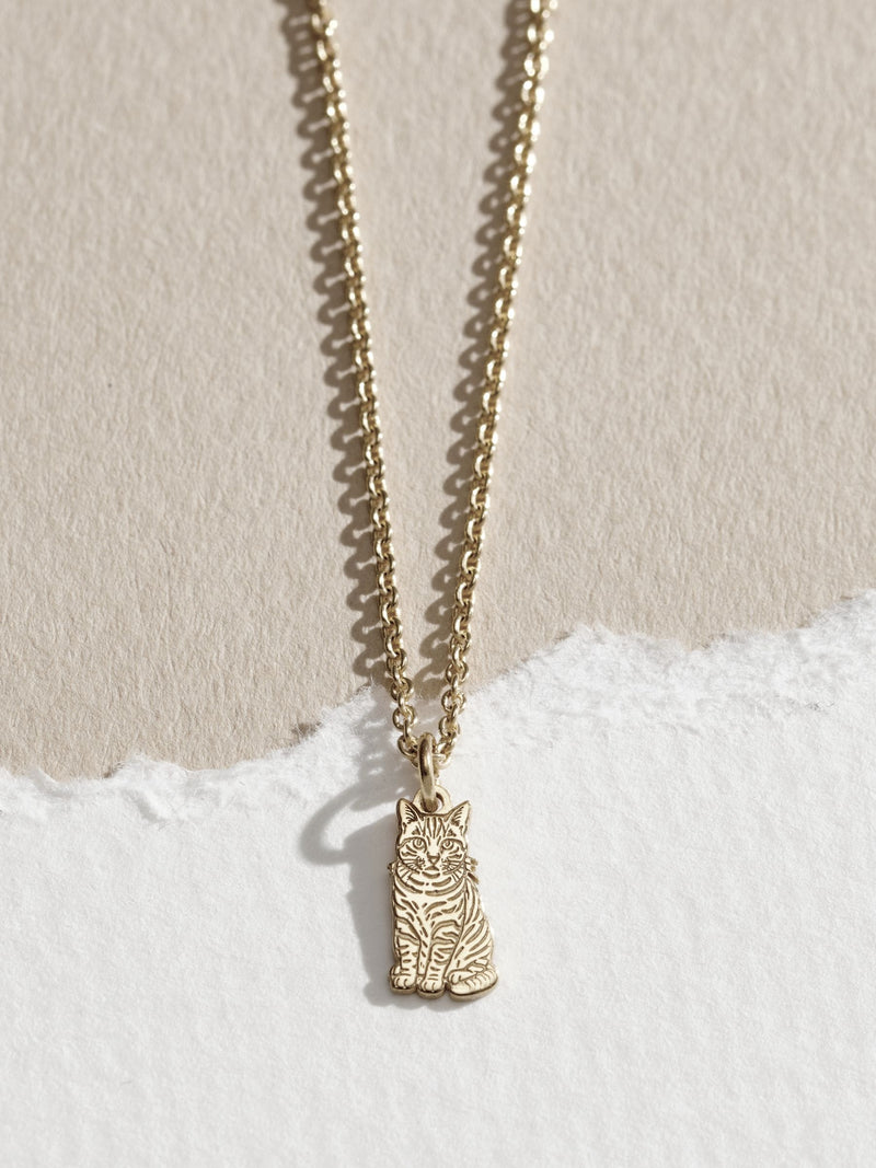 Posh Totty Designs personalised cat charm necklace, imported from the UK